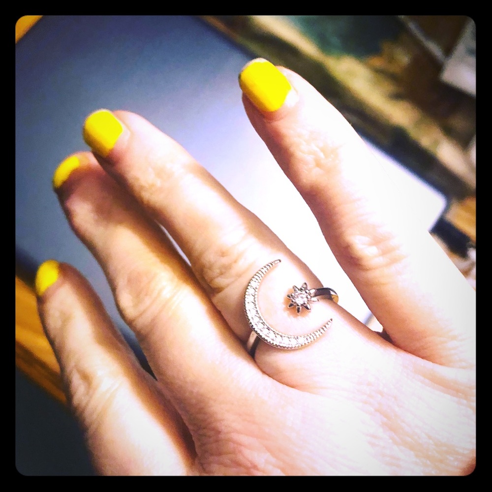 Moon star ring adjustable